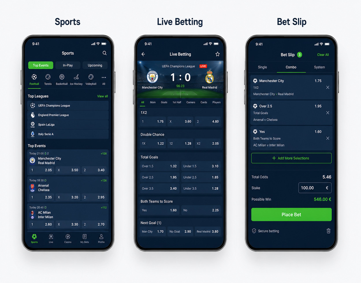 20Bet mobile app interface