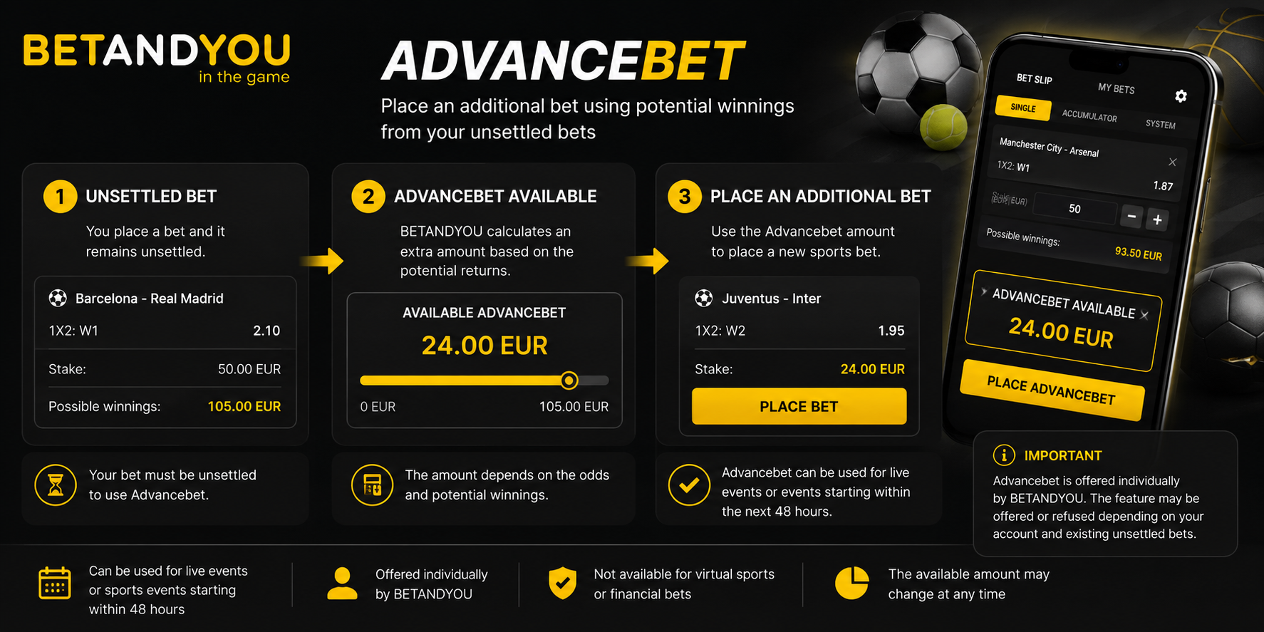 BETANDYOU Advancebet sports betting feature