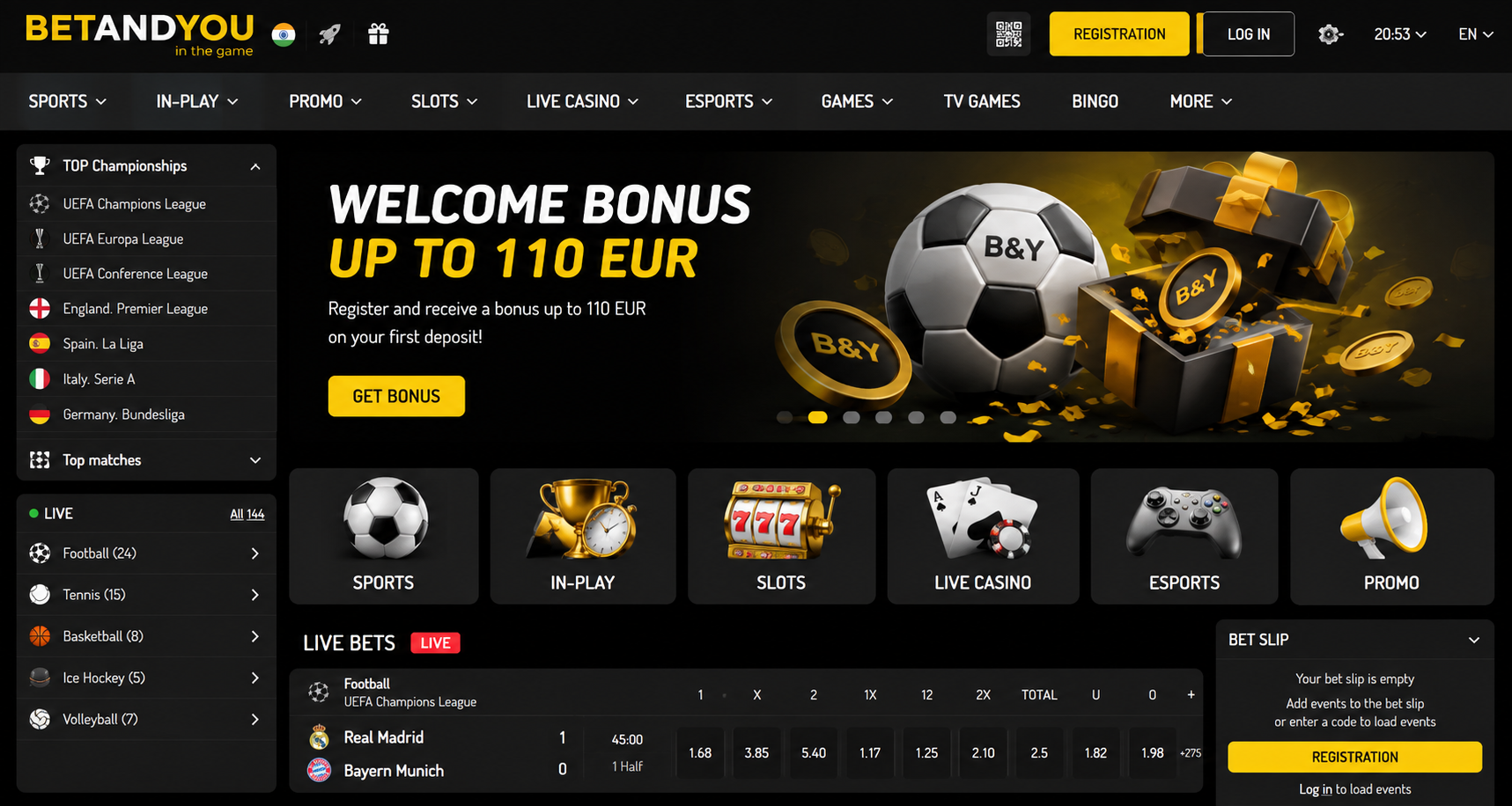 BETANDYOU sportsbook and casino interface